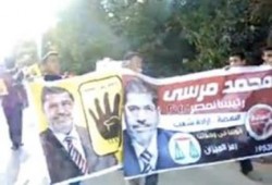 مسيرة وسلسة بشرية رفضا للانقلاب الفاشى بمنطقة فايد الإسماعيلية