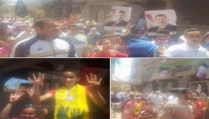 مسيرة منددة للانقلاب العسكري تجوب شوارع قرى أشمون بالمنوفية "حاميها حراميها"