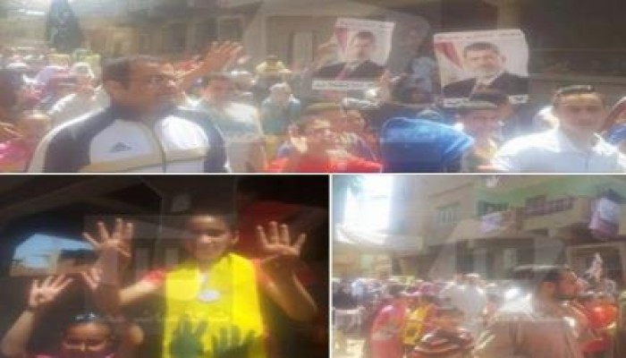 مسيرة منددة للانقلاب العسكري تجوب شوارع قرى أشمون بالمنوفية "حاميها حراميها"