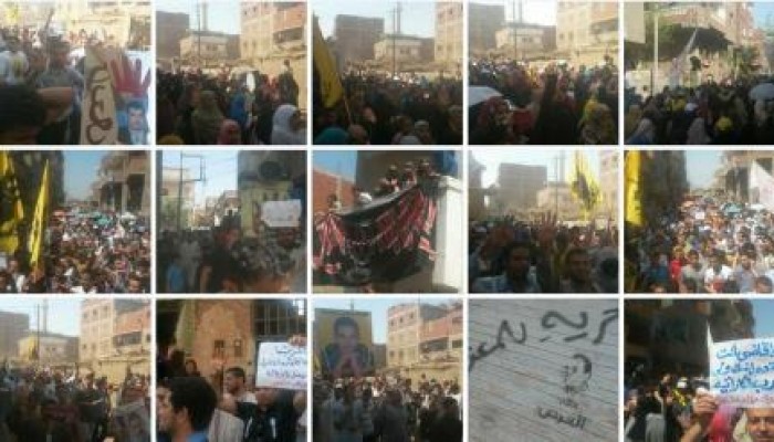 مسيرة حاشدة لأهالى قرية العدوة مسقط راس الرئيس مرسى رفضا للانقلاب