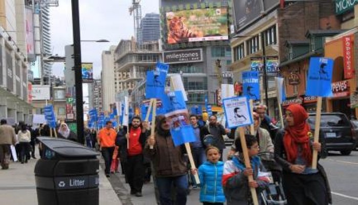 مسيرة حاشدةة ضد الانقلاب بتورنتو