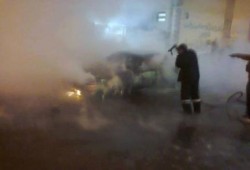 مجهولون يشعلون النيران فى سيارة أمين شرطة ببور سعيد