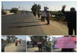 سلسلة بشرية لاحرار كفر سعد بدمياط تضامنا مع المعتقلين فى انتفاضتهم