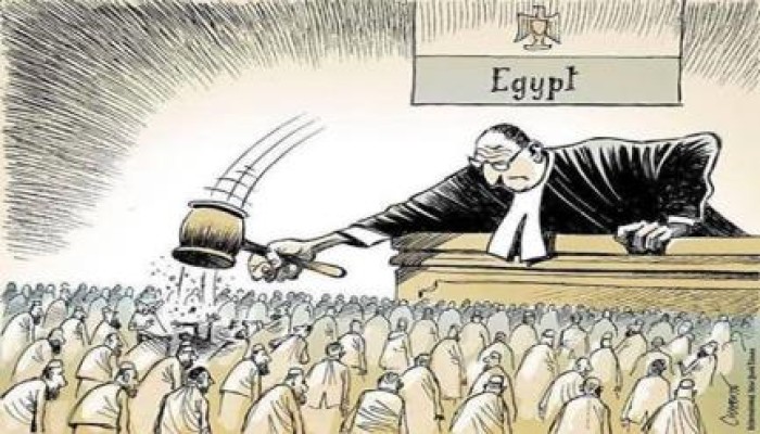 كاريكاتير أمريكي يصف القضاء المصري
