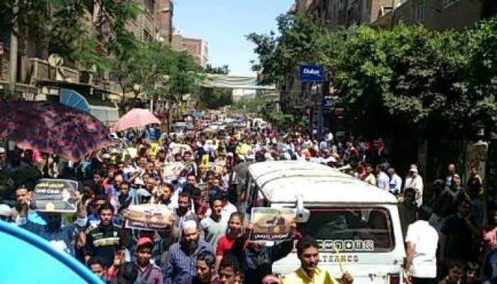 انتفاضة ثوار حدائق حلوان ضد الانقلاب الدموي وقائده السفاح: " زواج أمريكا من مصر باطل"