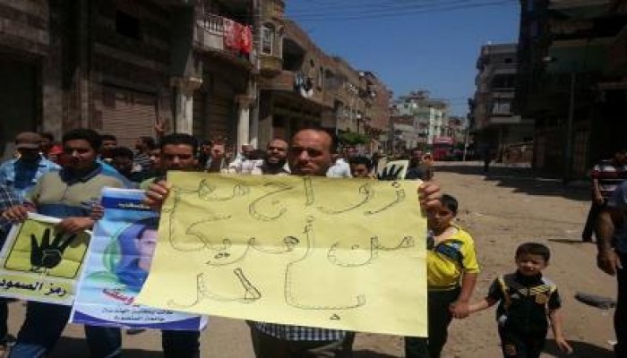 مسيرة حاشدة بمدينة الروضة للتضامن مع المعتقلين فى جمعة :زواج مصر من امريكا باطل"