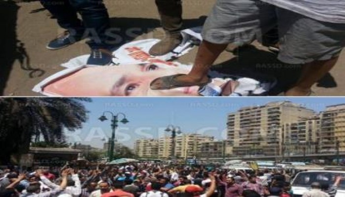 أهالي ‫‏الجيزة‬ يصلون بمسيرتهم على اعتاب ميدان النهضة "جواز امريكا من مصر باطل"