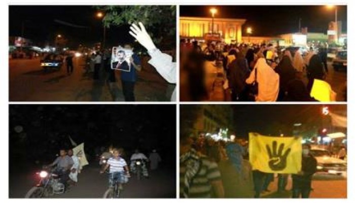 مسيرات وسلاسل ليلية لثوار أسوان تضامنا مع إنتفاضة السجون ورفضا للانقلاب الفاشي