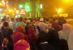 الالاف من مؤيدى الشرعية يتظاهرون بوسط مدينة دمياط للتنديد بالانقلاب العسكري