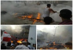 مجهولون يشعلون النار فى سرادق لمؤتمر داعمًا للسيسى بدمياط