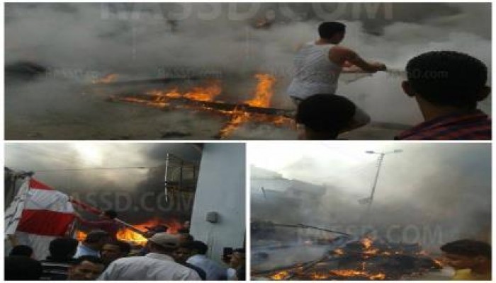 مجهولون يشعلون النار فى سرادق لمؤتمر داعمًا للسيسى بدمياط