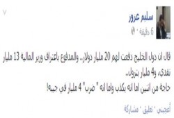 عزوز : اما انه يكذب واما انه " ضرب" 4 مليار في جيبه!