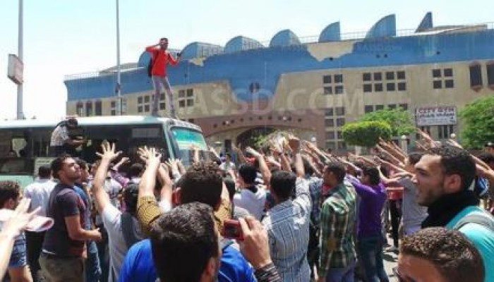 مسيرة لطلاب ‏جامعة الأزهر تنديدا بالاعتداءات والاعتقالات المستمرة على الطلاب