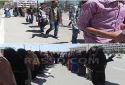 سلسلة طلابية متحركة بجامعة  الفيوم  ; للتنديد بأحكام الحبس الصادرة بحق الطلاب