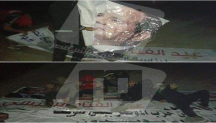 مجهولون يزيلون لافتات تأييد السيسي ‏ببني سويف