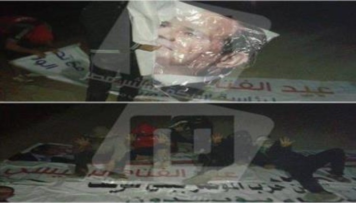مجهولون يزيلون لافتات تأييد السيسي ‏ببني سويف