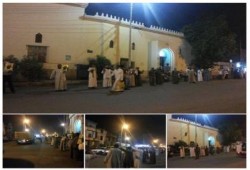 أسوان: ثوار كوم امبو ينظمون سلسلة بشرية على طريق مصر - اسوان السريع (صور)