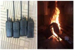 إحراق مبني أمن الجامعة رداً على إعتقالهم لطالبتين بجامعة المنصورة