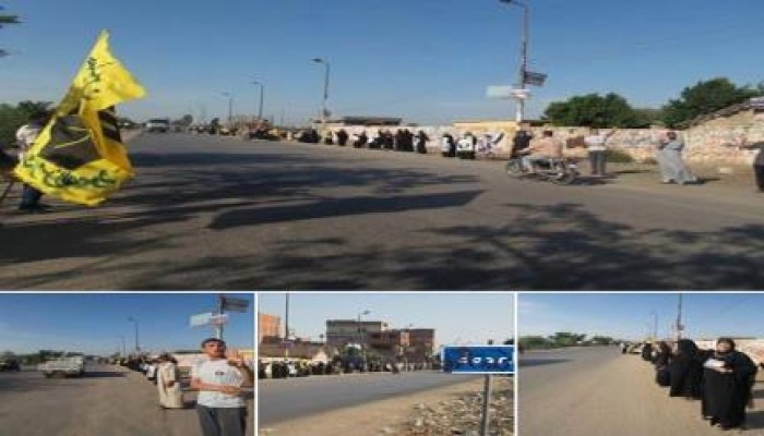 بالصور سلاسل بشريه بمسقط راس الرئيس الشرعى محمد مرسى رفضا لحكم العسكر