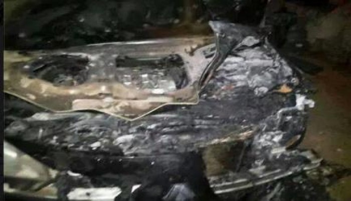 مجهولون يحرقون سيارة منسق حملة السيسى بالقنطرة غرب