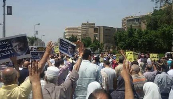 مسيرة حاشدة بمدينة نصر ضد الانقلاب في جمعة "قاطع رئاسة الدم"