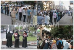 سلسلة بشرية صباحية لثوار المهندسين ضد انتخابات الدم