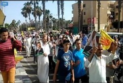 مسيرة صباحية حاشدة لثوار برج العرب في تدشين أسبوع "تقدموا ننتصر" (فيديو)