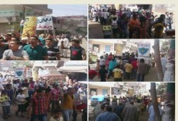 مسيرة حاشدة في قطور غربية تضامنا نع انتفاضة السجون ورفضا لمسرحية الانتخابات