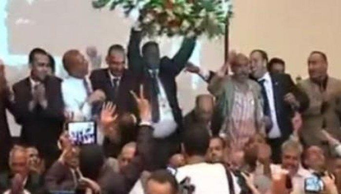 بالفيديو قضاة العليا للانتخابات يرقصون فرحاً بفوز السيسي