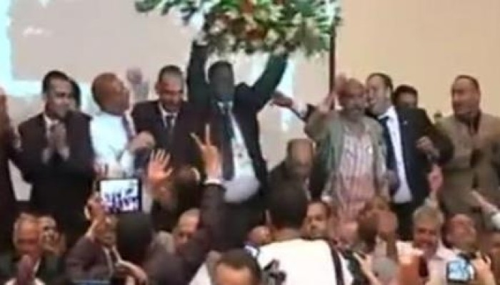 بالفيديو قضاة العليا للانتخابات يرقصون فرحاً بفوز السيسي