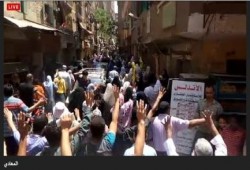 ثوار المعادي ينتفضون الان ضد الانقلاب العسكري الدموي في بداية اسبوع "العسكر فاكرينها تكية"