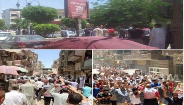 مظاهرتان وفراشة تهتف ضد السيسي بالمنيا