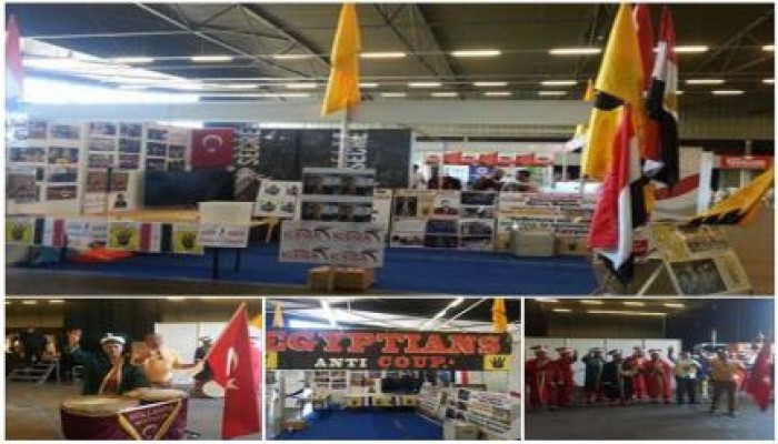 ننشر بالصور جناح رابعة بالمعرض الدولي بهولندا لتعريف العالم بالانقلاب العسكري الغاشم بمصر