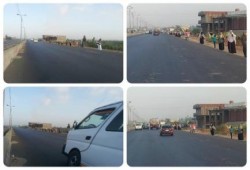 سلسلة بشرية لتحالف دعم الشرعية فى مدخل مدينة أبوحمص