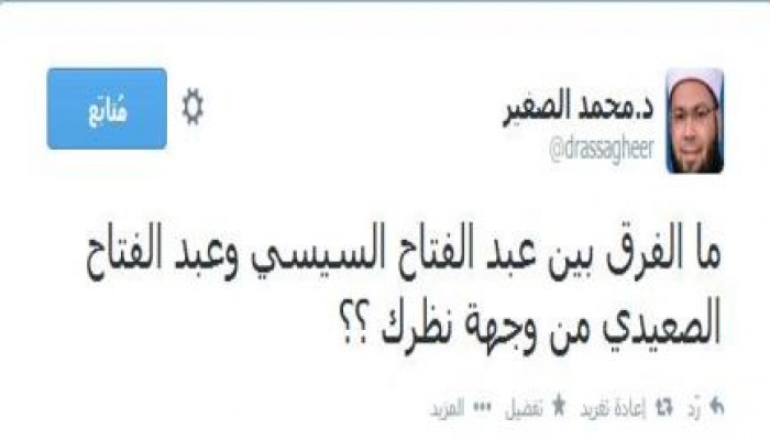 الصغير : ما الفرق بين عبد الفتاح السيسي وعبد الفتاح الصعيدي