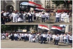 بالصور : وقفة ضد الانقلاب الدموى وتنصيب السفاح للمصريين فى بريطانيا