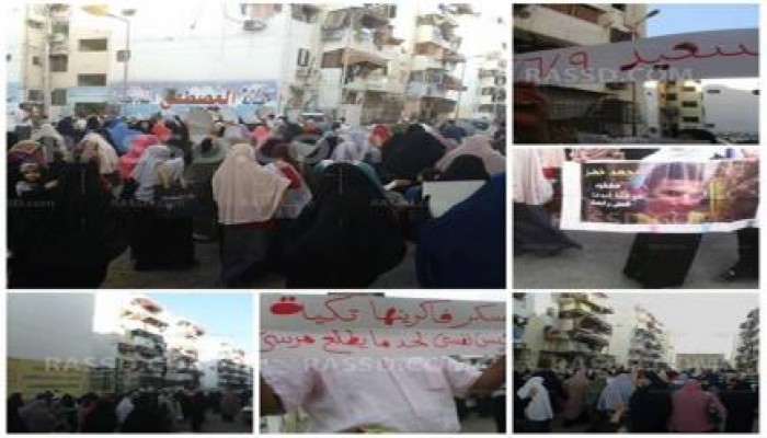 مسيرة رافضة للانقلاب ببورسعيد تندد بانتهاكات العسكر.