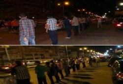 سلسلة بشريه ببورسعيد رفضا لحكم قائد الانقلاب السفاح عبد الفتاح السيسى