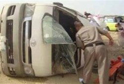 مصرع عميد وعقيد شرطة وإصابة ملازم في حادث سيارة بالمنيا