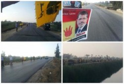 البحيرة - بالصور : سلسلة بشرية ضد الانقلاب بأبوحمص