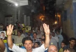 الجيزة - بالصور : ثوار المنصورية ينظمون مسيرة حاشدة ضد الانقلاب وصور الرئيس مرسي تتصدر