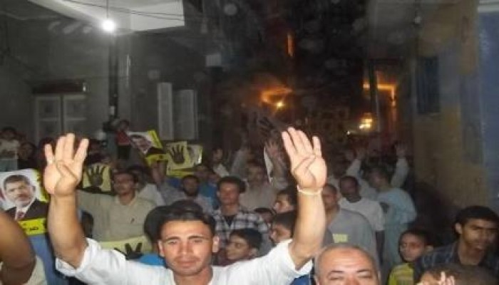الجيزة - بالصور : ثوار المنصورية ينظمون مسيرة حاشدة ضد الانقلاب وصور الرئيس مرسي تتصدر