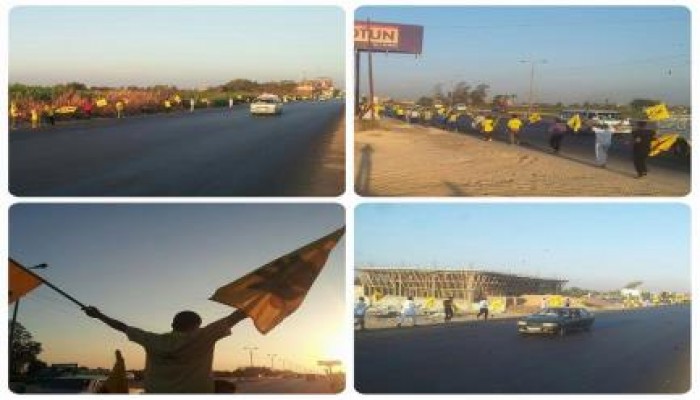 البحيرة - بالصور : العفاريت تنصب السيرك علي الطريق ضد الانقلاب بأبوحمص