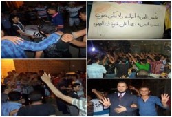 ثوار الخياطه بدمياط يحتفلون بخروج أحد أبنائها من معتقلات الانقلاب