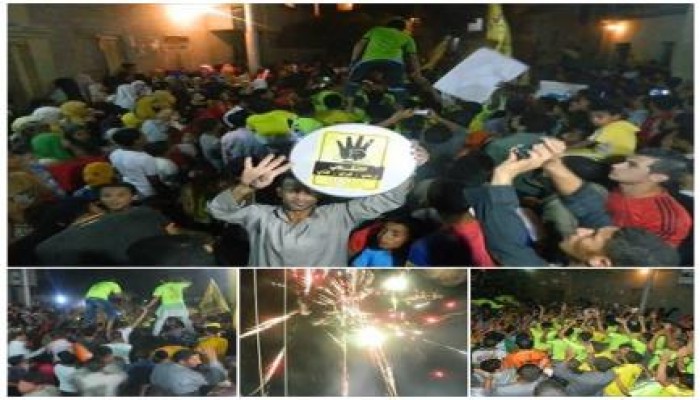 الفيوم - بالصور : الألاف في فعالية ليلية بطامية تحت شعار يوم من رابعة