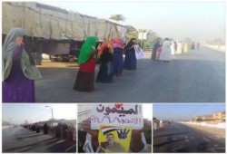 بني سويف - بالصور :سلسلة بشرية بقرية الميمون ضد قائد الانقلاب السيسي
