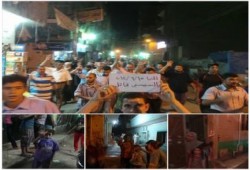 المنيا - بالصور : المنيا تخرج في مسيرة حاشدة بالمنيا و الأهالي تتفاعل برفع شعارات رابعة