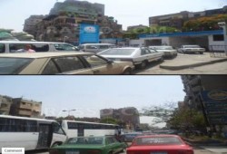 بالصور :  شلل مرورى تام بمنطقة السيدة زينب بسبب عودة ظهور أزمة البنزين والسولار من جديد