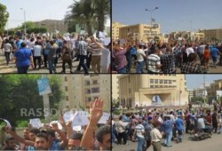 مسيرة رافضة للإنقلاب العسكرى بكفرالشيخ.