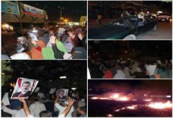 الشرقية - بالصور : مجهولون بمنعون العسكر من الاعتداء علي مسيرة ضد الانقلاب بالعاشر